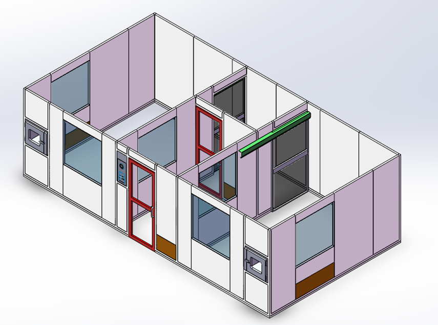 Typical elevation of the USP-800 clean room