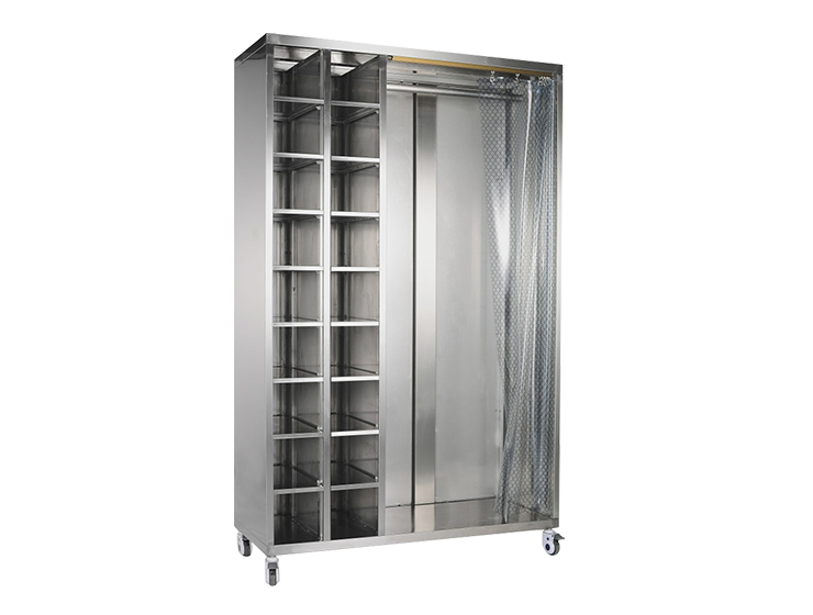 Garment and booties storage all in one Wheels for free movement