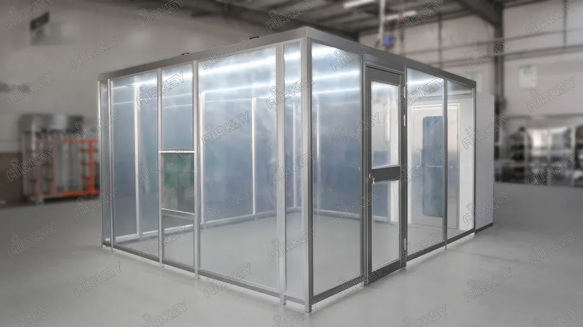 Modualr cleanroom with emergency door